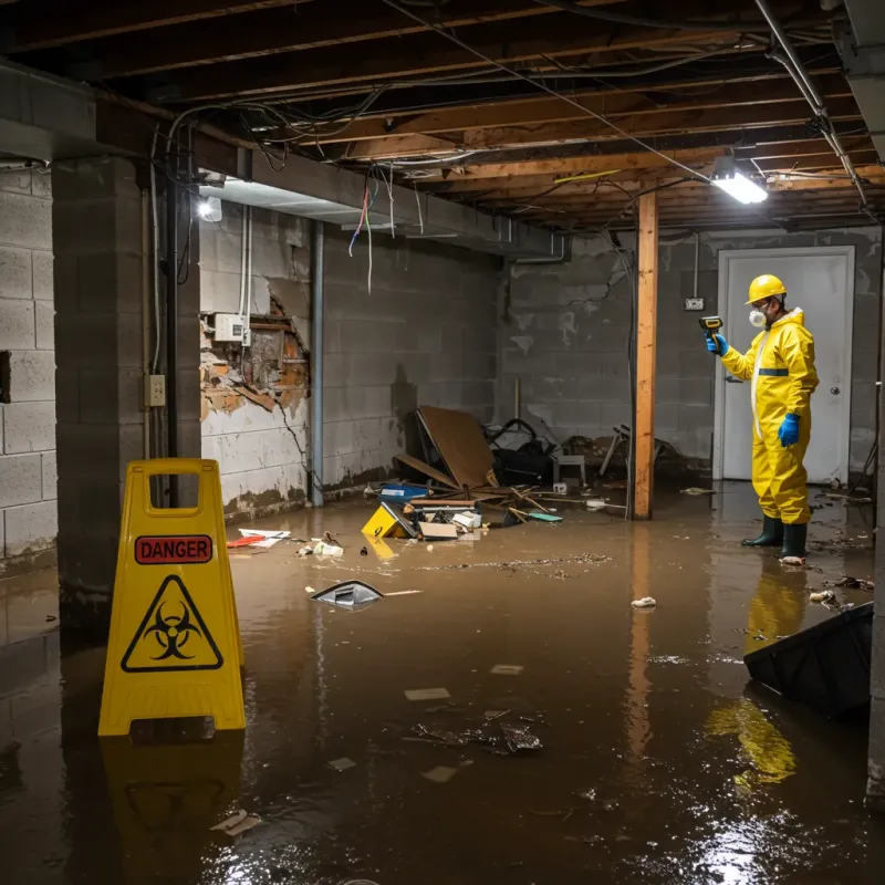 Flooded Basement Electrical Hazard in Saint George, SC Property